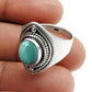 Natural Gemstone Solitaire Vintage Turquoise Ring 925 Sterling Silver I30