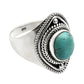 Natural Gemstone Solitaire Vintage Turquoise Ring 925 Sterling Silver I30