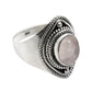 Gift For Woman 925 Silver Natural Rose Quartz Cocktail Boho Ring P13