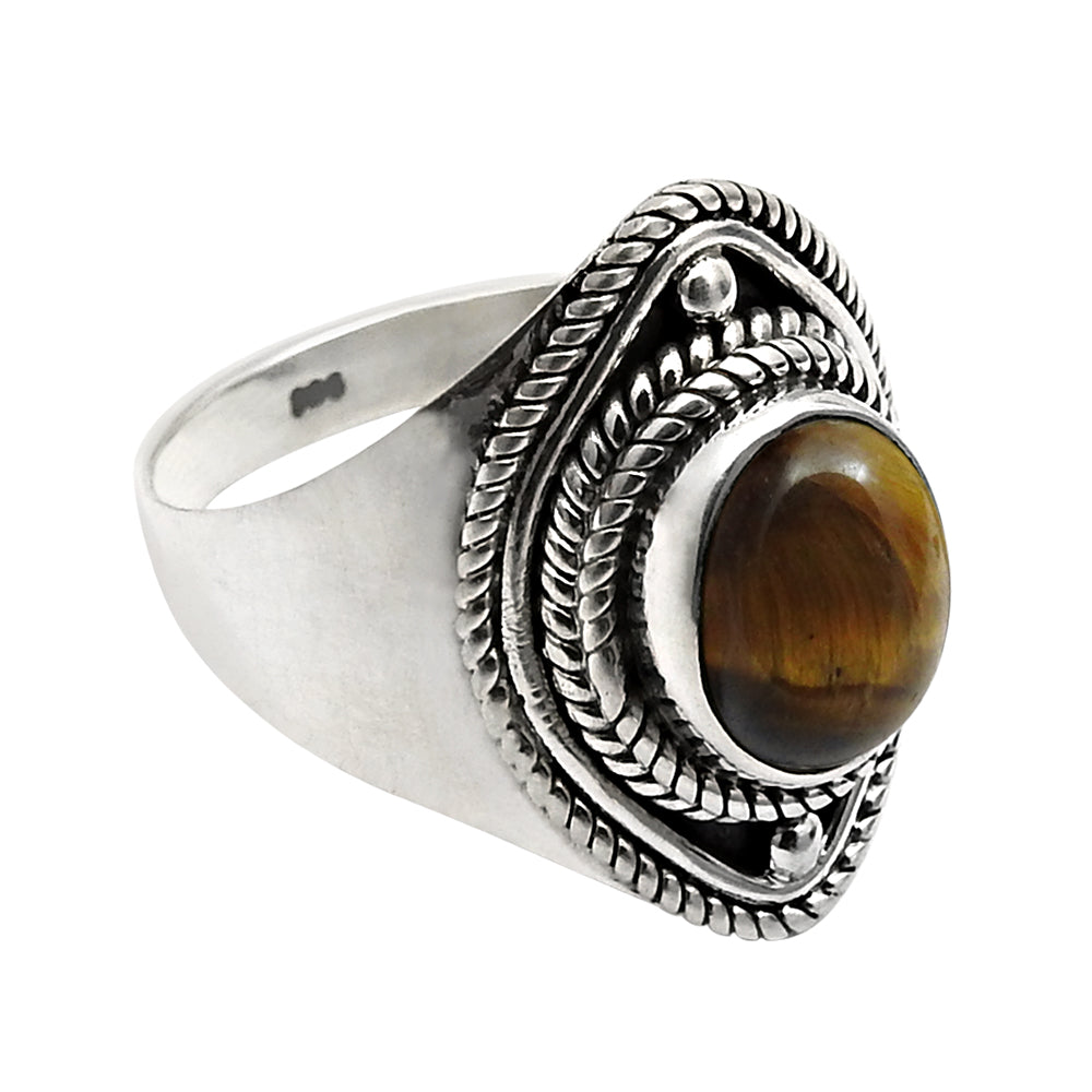 Gift For Her 925 Sterling Silver Jewelry Tiger Eye Gemstone Ring A17