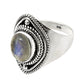 Natural Labradorite Cocktail Tribal Ring 925 Silver For Women O13