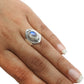 Natural Labradorite Cocktail Tribal Ring 925 Silver For Women O13