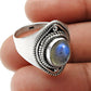 Natural Labradorite Cocktail Tribal Ring 925 Silver For Women O13
