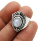 Gift For Woman 925 Silver Natural Rainbow Moonstone Cocktail Ring U13