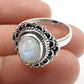 Natural Rainbow Moonstone 925 Silver Cocktail Vintage Ring For Women H14