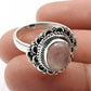 Gift For Woman Natural Rose Quartz Solitaire Ring 925 Silver F33