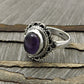 Gift For Woman Statement Tribal Ring 925 Silver Natural Amethyst A35