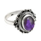 Gift For Woman Statement Tribal Ring 925 Silver Natural Amethyst A35