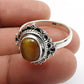 Natural Tiger Eye Gemstone Cocktail Boho Ring 925 Silver For Women C14