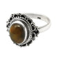 Natural Tiger Eye Gemstone Cocktail Boho Ring 925 Silver For Women C14