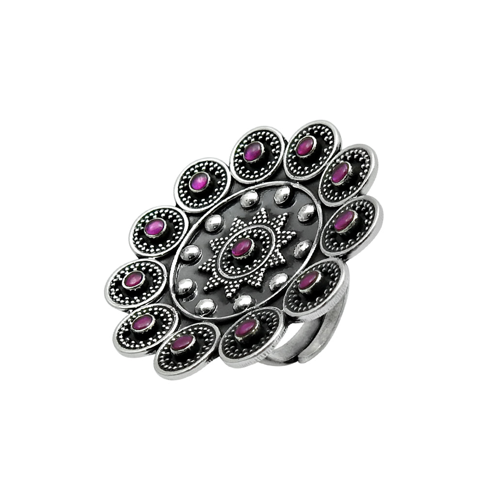 Natural Ruby 925 Solid Silver Elegant Adjustable Ring