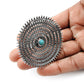Natural Turquoise Gemstone Statement Antique Look Adjustable Ring 925 Silver G9