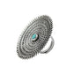 Natural Turquoise Gemstone Statement Antique Look Adjustable Ring 925 Silver G9