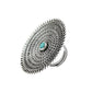 Natural Turquoise Gemstone Statement Antique Look Adjustable Ring 925 Silver G9