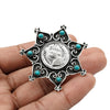 Natural Turquoise Statement Antique Look Adjustable Ring 925 Silver I9