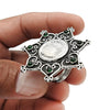 Natural Green Onyx Gemstone 925 Silver Solitaire Antique Adjustable Ring For Girls C35