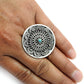 Natural Turquoise 925 Silver Cocktail Artisan Adjustable Ring For Women C2
