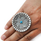 Natural Turquoise Solitaire Antique Adjustable Ring 925 Silver For Women E2