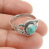 Gift For Woman Natural Turquoise Cocktail Ring 925 Sterling Silver S5