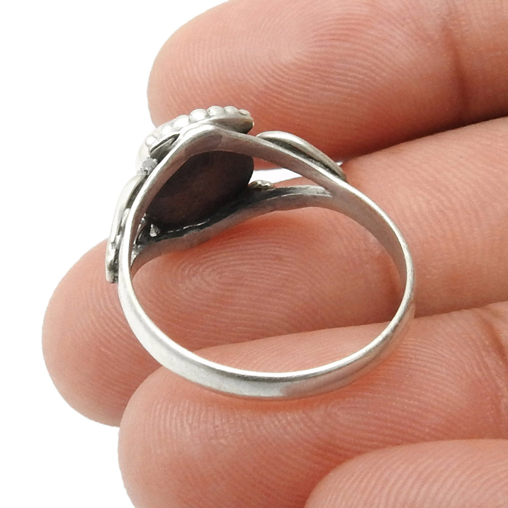 Gift For Woman Natural Turquoise Cocktail Ring 925 Sterling Silver S5