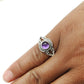 Natural Amethyst Gemstone 925 Sterling Silver Cocktail Ring For Girls E15