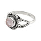 Gift For Woman Natural Rose Quartz Cocktail Ring 925 Silver M15