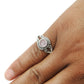 Gift For Woman Natural Rose Quartz Cocktail Ring 925 Silver M15