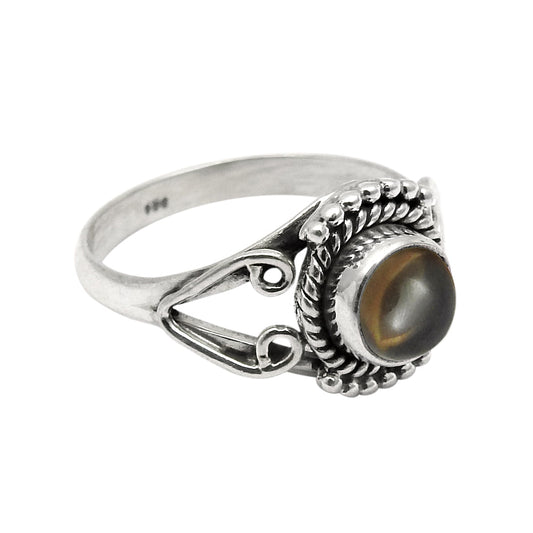 Gift For Woman 925 Silver Natural Smoky Quartz Stone Cocktail Ring O15
