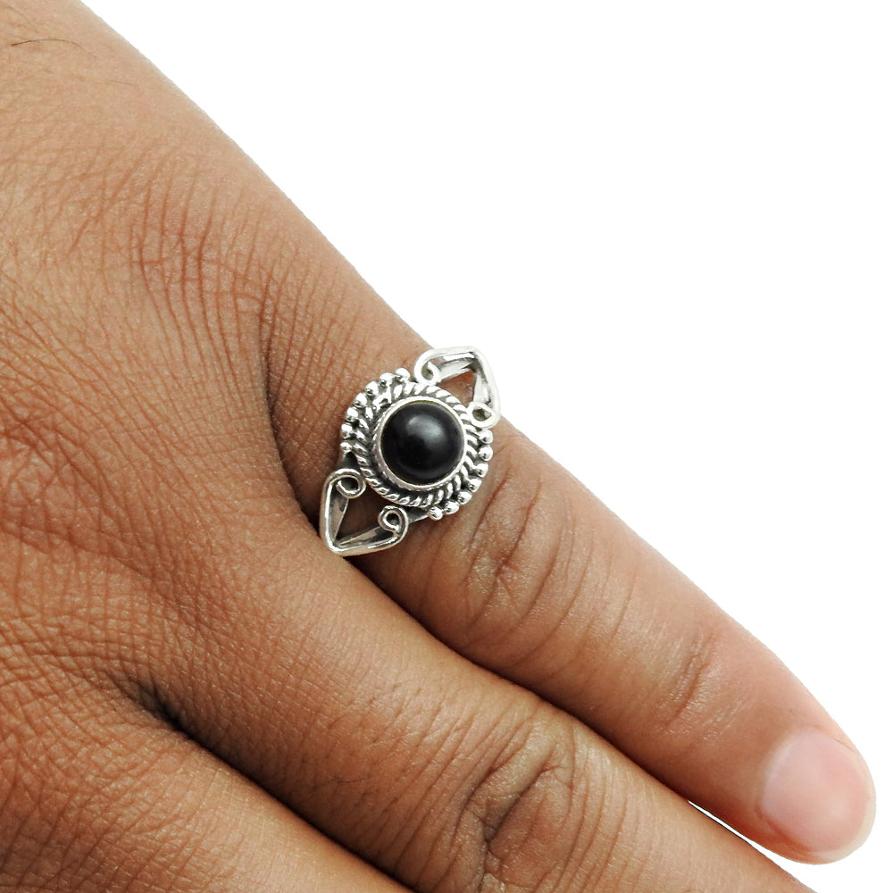 Gift For Woman 925 Silver Natural Black Onyx Gemstone Cocktail Ring S15