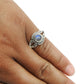 Natural Labradorite Gemstone Cocktail Blue Ring 925 Sterling Silver U15