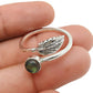 Gift For Her Natural Labradorite Cocktail Leaf Adjustable Ring 925 Silver B18