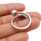 Natural Garnet Gemstone Cocktail Leaf Red Adjustable Ring 925 Sterling Silver L9