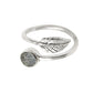 Natural Druzy Gemstone 925 Silver Cocktail Leaf Adjustable Ring For Women D10