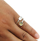 Gift For Woman Cocktail Leaf Adjustable Ring 925 Silver Natural Citrine C17