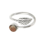 Gift For Her 925 Silver Natural Rhodochrosite Cocktail Leaf Adjustable Ring I17