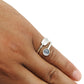 Gift For Woman Natural Chalcedony Cocktail Leaf Adjustable Ring 925 Silver A11