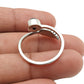 Natural Black Onyx Gemstone 925 Silver Cocktail Leaf Adjustable Ring For Girls E11