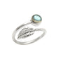 Gift For Her Natural Labradorite Cocktail Leaf Adjustable Ring 925 Silver B18