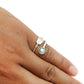 Gift For Her Natural Labradorite Cocktail Leaf Adjustable Ring 925 Silver B18