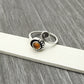 Natural Citrine Gemstone Solitaire Tribal Ring 925 Silver For Girls C53