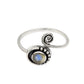 Gift For Her Open Ring Natural Labradorite Gemstone 925 Sterling Silver