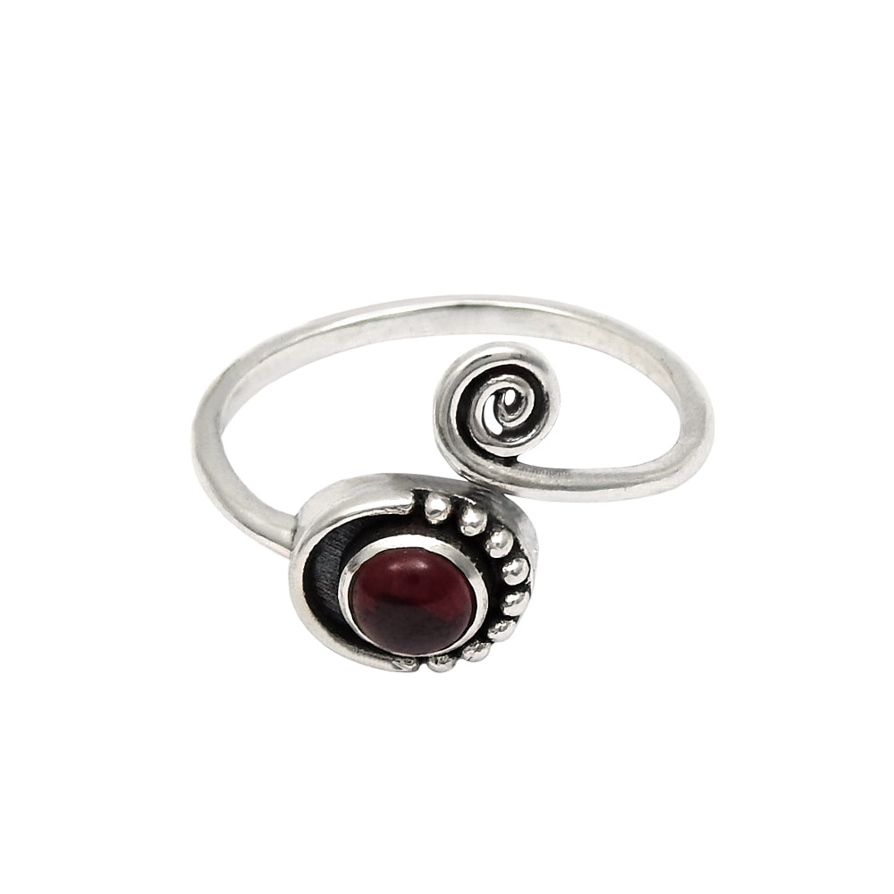 Gift For Mom Natural Garnet Gemstone Handmade Ring 925 Sterling Silver R6
