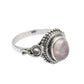Gift For Woman 925 Silver Natural Rose Quartz Cocktail Ring K18