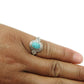 Natural Gemstone Cocktail Turquoise Ring 925 Sterling Silver Jewelry W18