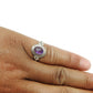 Gift For Woman Natural Amethyst Cocktail Ring 925 Sterling Silver E19