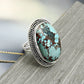 Natural Turquoise Gemstone Cocktail Boho Ring 925 Silver For Women H2