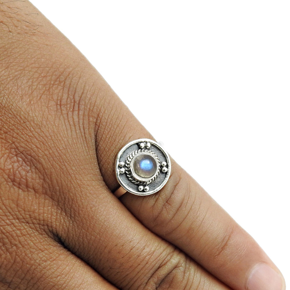 Labradorite Stone Solid Sterling Silver Band Elegant Ring Jewelry