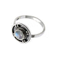 Round Rainbow Moonstone Stone Unique Band Ethnic Ring Solid Sterling Silver