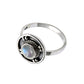 Round Rainbow Moonstone Stone Unique Band Ethnic Ring Solid Sterling Silver