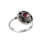 January Garnet Stone 925 Solid Silver Band Bezel Sister Anniversary Ring